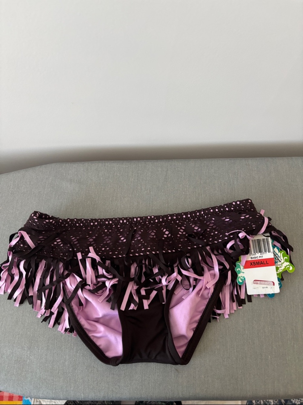 BECCA Pink & Brown Fringe Kids Bikini Bottoms